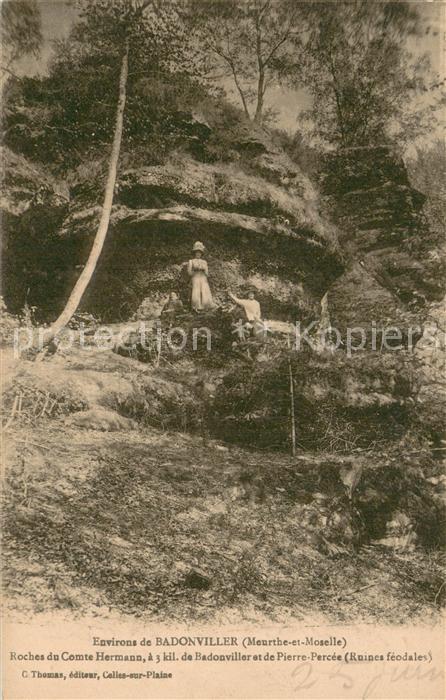 Badonviller Roches du Comte Hermann et de Pierre Parcee Ruines feodales