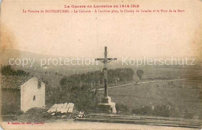 Rozelieures Le Calvaire A l’arriere plan le Champ de bataille et le Pont de la M
