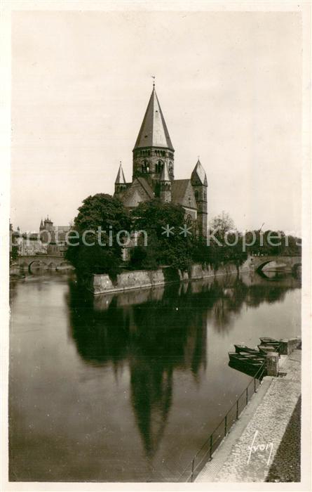 Metz  57 Moselle Le Jardin d’Amour et le Temple protestant