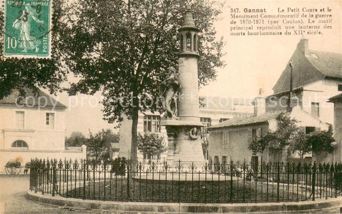 Gannat Le Petit Cours et le Monument Commemoratif de la guerre de 1870-71