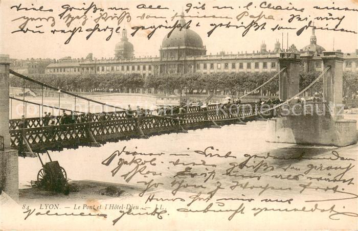 Lyon France Le Pont et l’Hotel Dieu