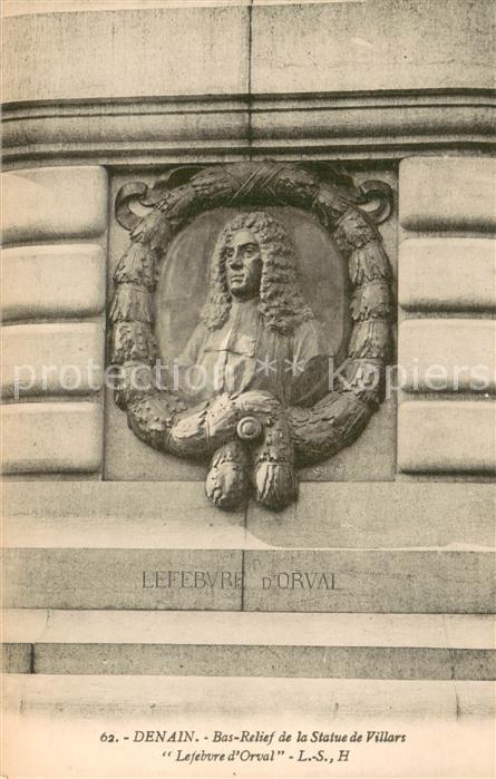 Denain Bas Relief de la Statue de Villars Lefebvre d Orval
