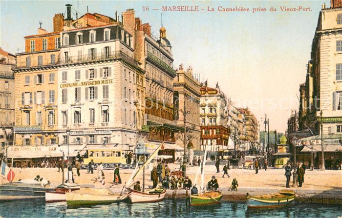 Marseille 13 La Cannebiere pise du Vieux Port