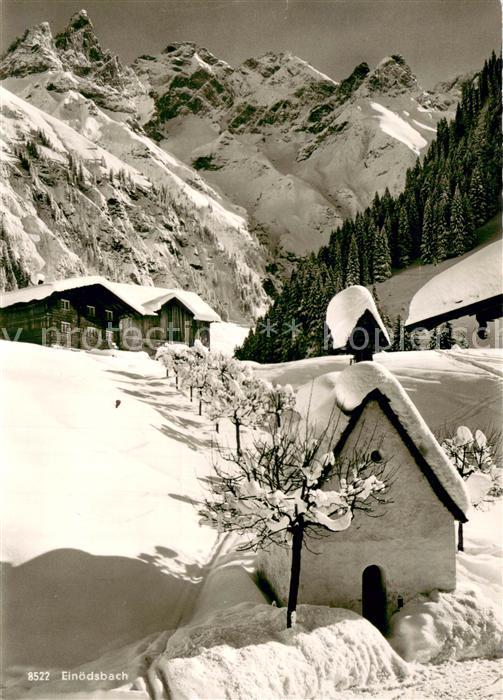 Einoedsbach Winterpanorama mit Maedelegabelgruppe