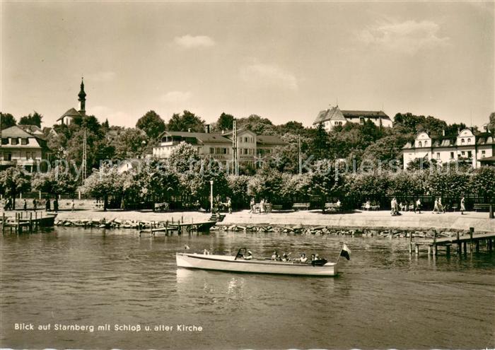 Starnbergersee mit Schloss und alter Kirche
