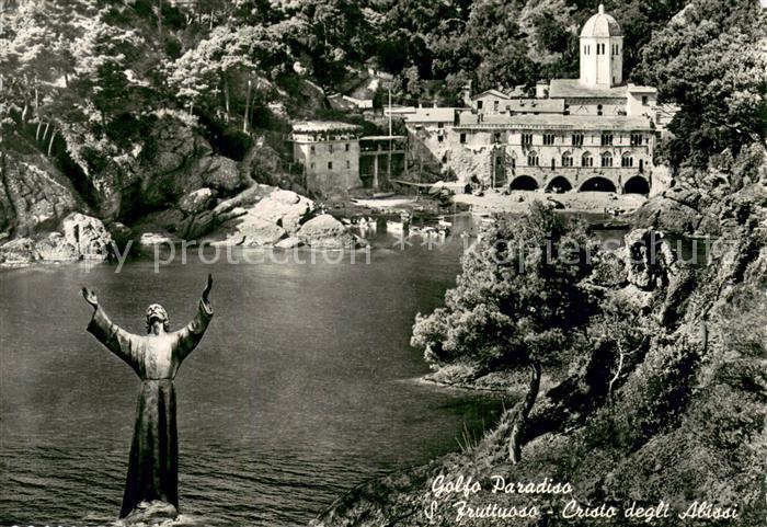 San Fruttuoso di Camogli Golfo Paradiso Cristo degli abissi immerso il 1954 a 17