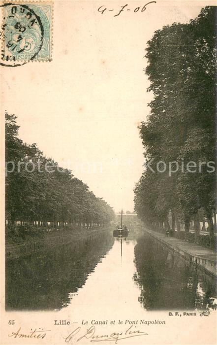 Lille 59 Le Canal et le Pont Napoleon