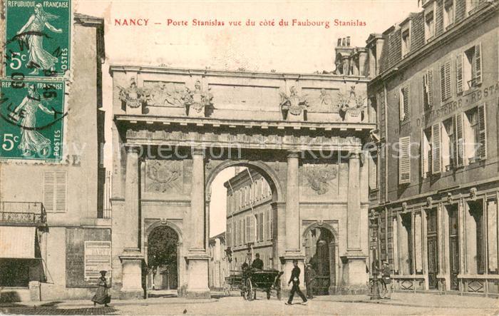 Nancy 54 Porte Stanislas vue du cote du Faubourg Stanisla