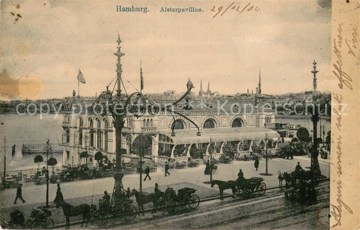 HAMBURG  CITY Alsterpavillon Kutschen