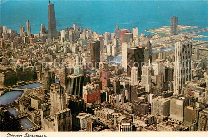Chicago Illinois Fliegeraufnahme Wolkenkratzer