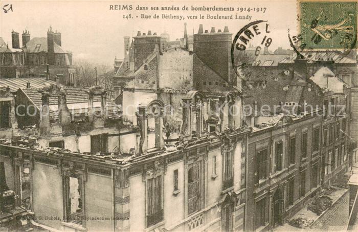 Reims 51 dans ses annees de bombardements 1914-1