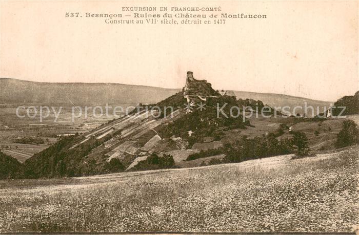 Besancon Doubs Ruines du Chateau de Montfaucon