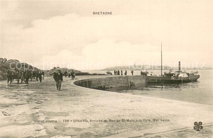 Dinard 35 Arrivee du Bac de St Malo a la Caie Mer basse