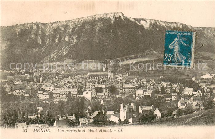 Mende Vue generale et Mont Mimat