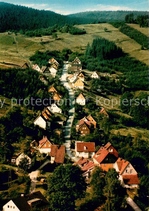 Wildemann Harz Goslar Niedersachsen Blick zur Seesenerstrasse Fliegeraufnahme