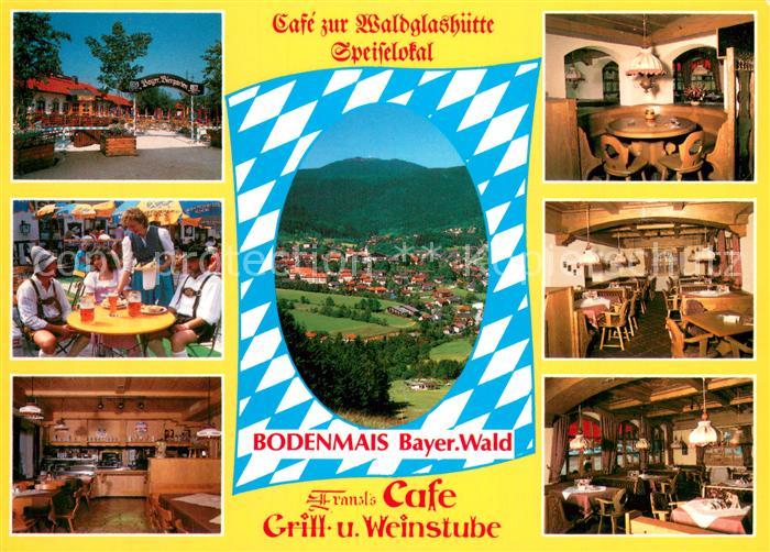 Bodenmais Cafe zur Waldglashuette Speiselokal Gastraeume Terrasse Panorama