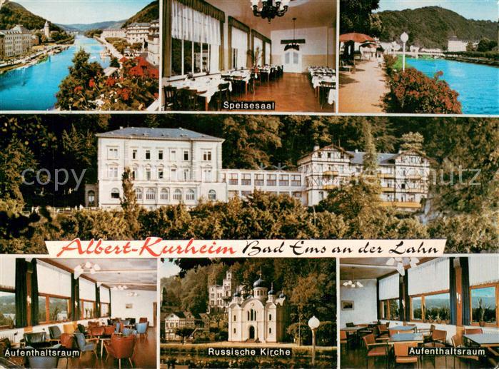 Bad Ems Lahn Albert Kurheim Speisesaal Aufenthaltsraum Russische Kirche