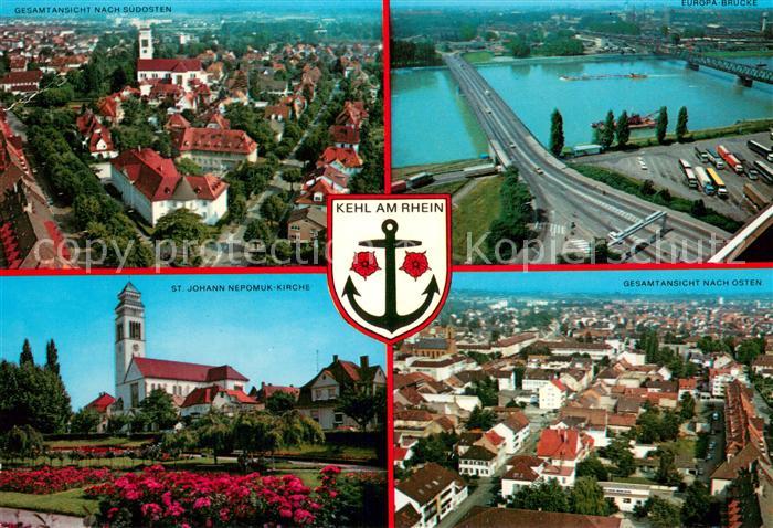 Kehl Rhein Panorama Fliegeraufnahmen St Johann Nepomuk Kirche