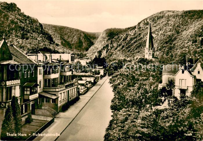 Thale Harz Hubertusstrasse Blick zur Kirche
