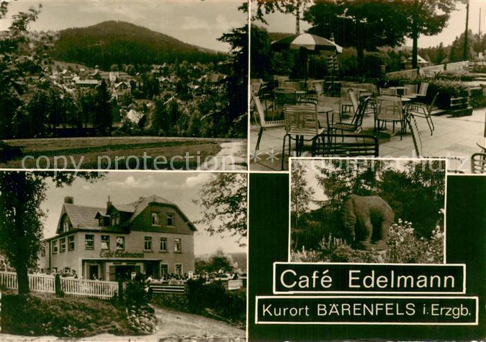 Baerenfels Erzgebirge Panorama Cafe Edelmann Terrasse Elefantenskulptur