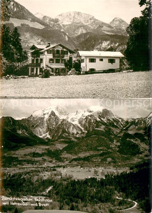 Schoenau Berchtesgaden Pension Warteck mit Hohen Goell und Brett