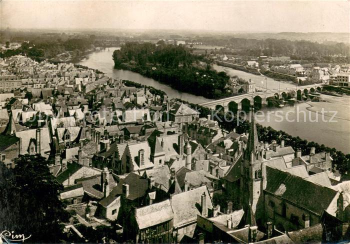 Chinon Indre et Loire Vue generale aerienne prise du Chateau