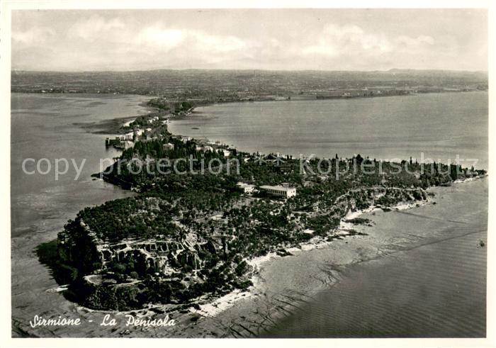 Sirmione Lago di Garda La Penisola Fliegeraufnahme