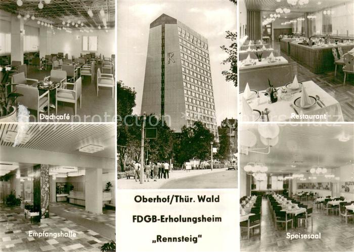Oberhof Thueringen FDGB Erholungsheim Rennsteig Dachcafe Empfangshalle Restauran