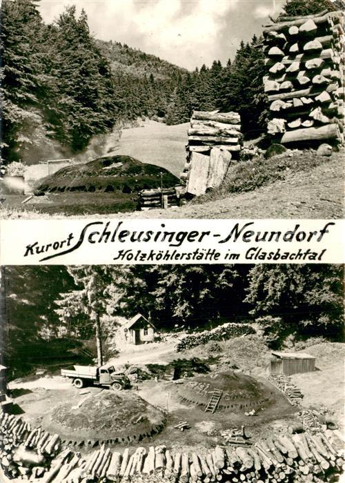 Schleusingerneundorf Holzkoehlerstaette im Glasbachtal