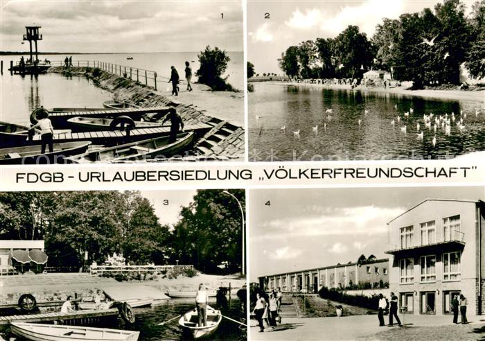 Klink Waren FDGB-Urlaubersiedlung Voelkerfreundschaft Bootsanlegestelle Klubhaus