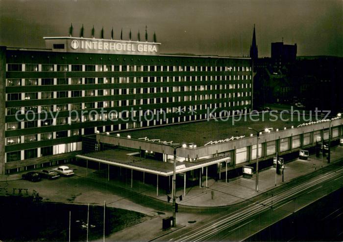 Gera Interhotel Gera Aussenansicht b. Nacht