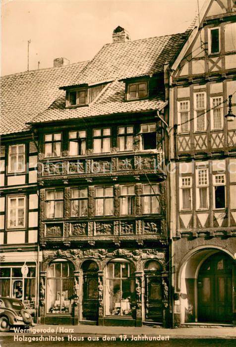 Wernigerode Harz Holzgeschnitztes Haus a. d. 17. Jahrhundert