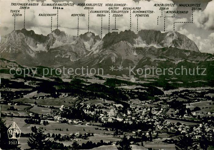 Kitzbuehel Tirol Gesamtansicht m. Kaisergebirge