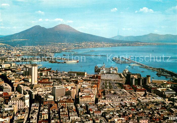 Neapel Napoli Fliegeraufnahme Panorama m. Vesuv