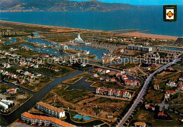 Ampuriabrava ES Fliegeraufnahme Castello d Empuries