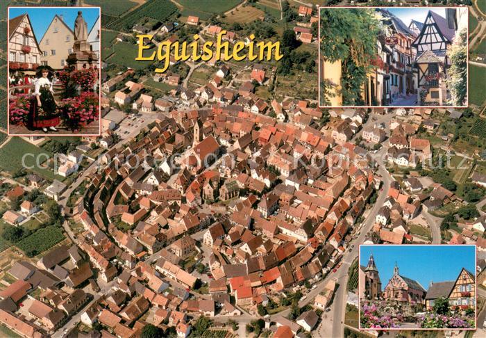 Eguisheim Haut Rhin Fliegeraufnahme Ville hinstorique