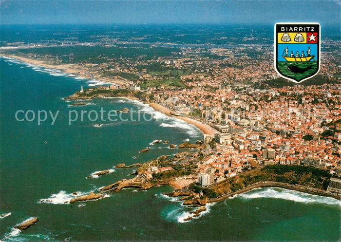 Biarritz Pyrenees Atlantiques Fliegeraufnahme Plage et la Point St. Martin