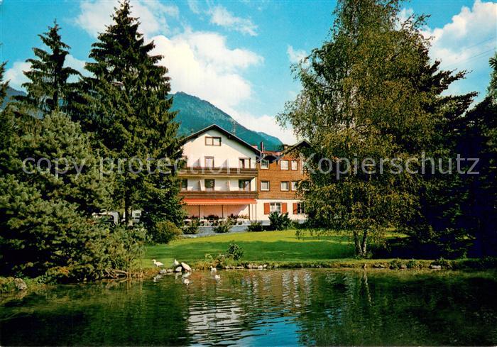 Hindelang Gaestehaus Viktoria Hotel Garni Aussenansicht m. Teich