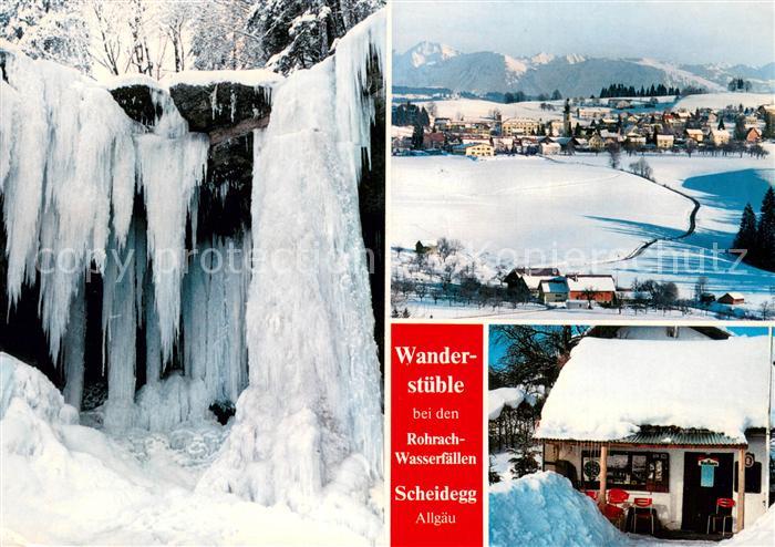 Scheidegg Allgaeu Wanderstueble Rohrach-Wasserfaelle Winter Schnee