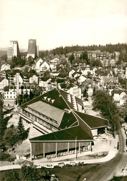 Oberhof Thueringen Teilansicht vom FDGB-Erholungsheim Rennsteig aus
