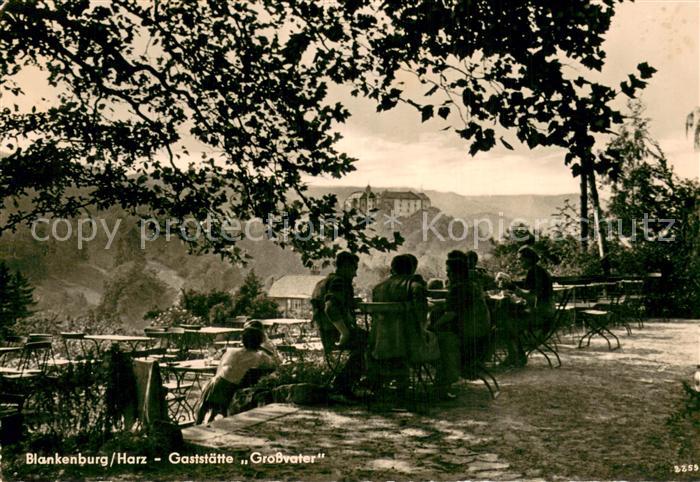 Blankenburg Harz Gaststaette Grossvater Partie auf d. Terrasse