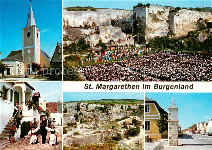 St Margarethen Pfarrkirche m. Karner Volkstanzgruppe Roemersteinbruch Passionssp