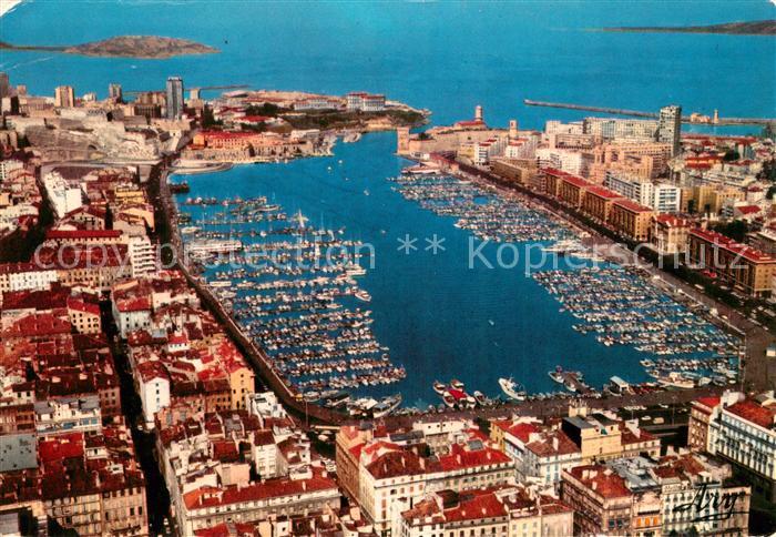 Marseille 13 Fliegeraufnahme Teilansicht mit Hafen
