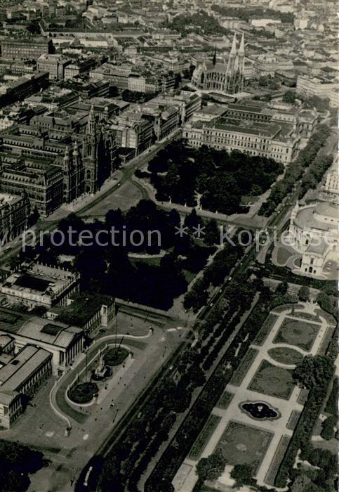 Wien Fliegeraufnahme Ringstrasse m. Parlament Rathaus Burgtheater