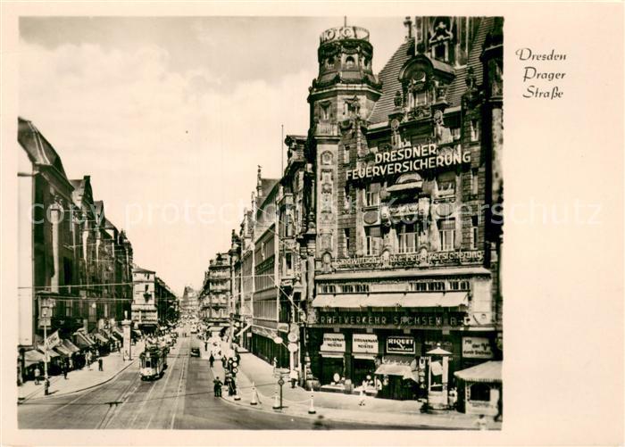 DRESDEN Elbe Prager Strasse Strassenbahn Geschaefte
