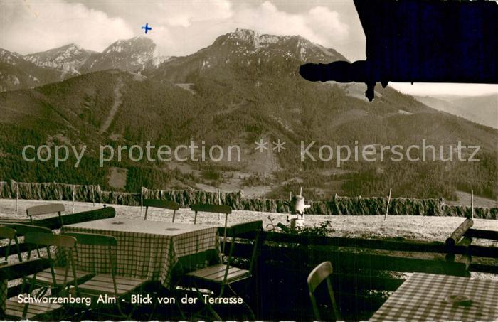 Elbach Miesbach Berggaststaette Schwarzenberg Alm Terrasse
