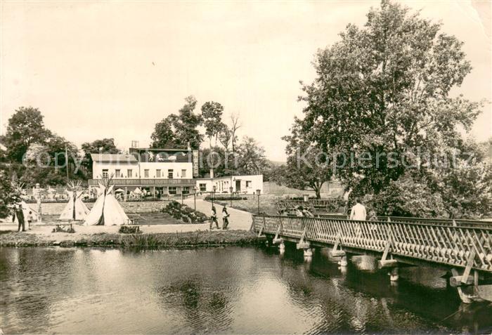 Bernburg Saale HO Eiscafe Baerenburg mit Indianerdorf