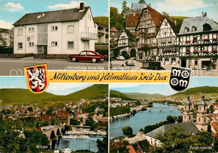 Miltenberg Main Heimathaus Kreis Dux Marktplatz Bruecke Total Ansicht