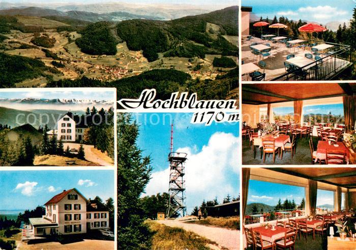 BADENWEILER BW Fliegeraufnahme Hotel Hochblauen Terrasse Gastraeume Aussichtstur