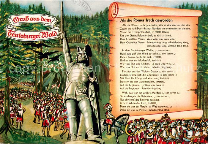 Hermannsdenkmal im Teutoburger Wald mit Liedtext